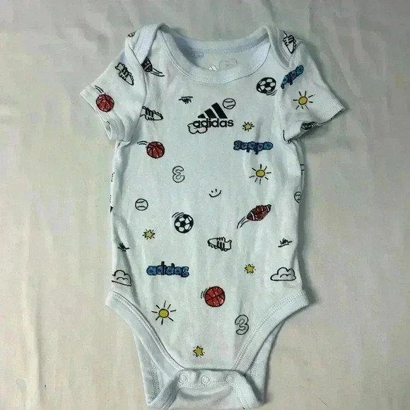Adidas - short sleeve onesie. Size 0-6 months - Picture 1 of 3